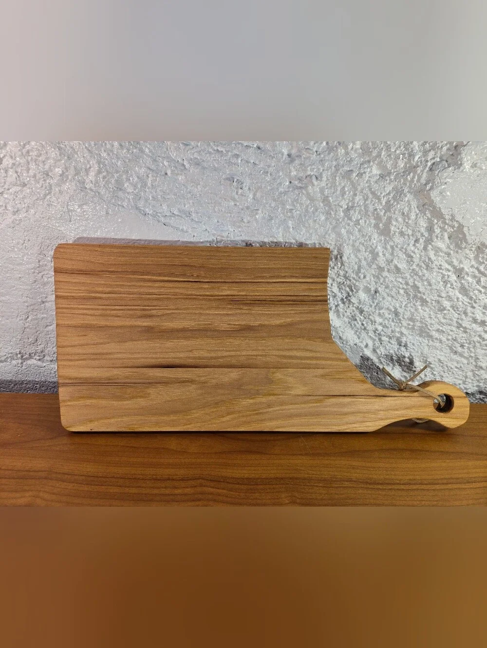 TEAK Wood Cutting Board / Charcuterie Board - Danish Design MCM Leather
